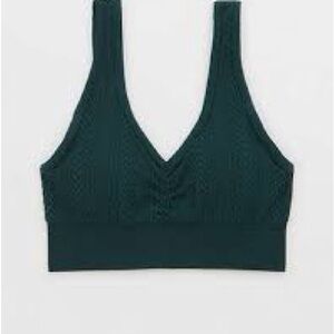 Aerie Dark Green Lace Sports Bra